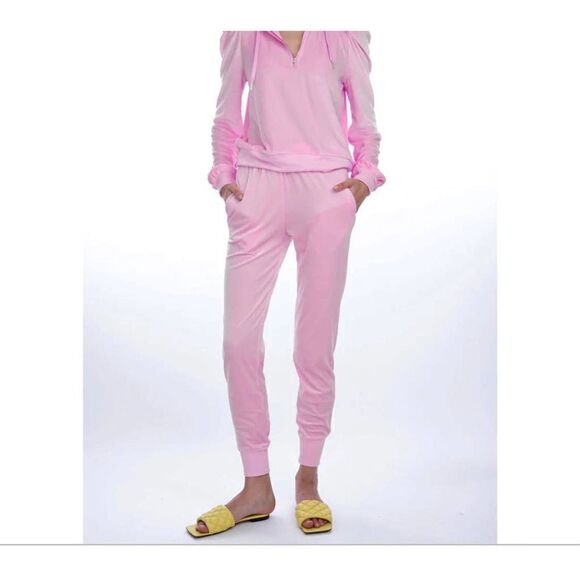 Generation Love Ivy Velour Joggers in Bubblegum Pink - Picture 1 of 5